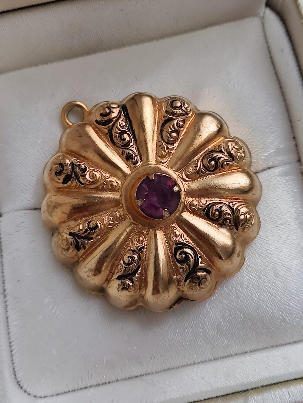 Antique Edwardian Gold Filled Amethyst Pendant